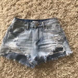 Ripped Denim Shorts